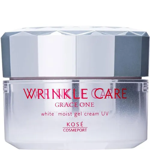 Солнцезащитный антивозрастный крем-гель для лица Kose Grace One Wrinkle Care White Moist Gel Cream UV SPF50+ PA++++, 60 г.