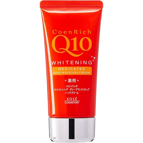 Увлажняющий крем для рук против пигментации Kose CoenRich Q10 Whitening Medicated Deep Moisture Hand Cream, 80 г.