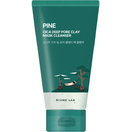 Глиняная маска-пенка для умывания Round Lab Pine Cica Deep Pore Clay Mask Cleanser с экстрактом иголок сосны, 150 мл.
