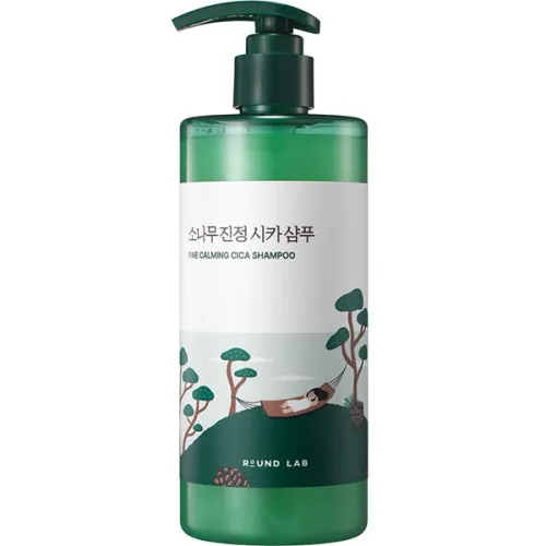 Заспокійливий шампунь для волосся Round Lab Pine Calming Cica Shampoo з екстрактом голок сосни, 400 мл.