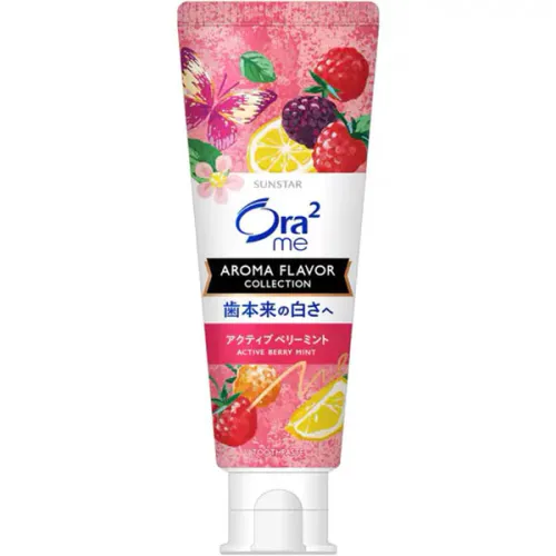 Фруктова зубна паста «ягоди та м'ята» Sunstar Ora2 Me Aroma Flavor Collection Active Berry Mint Toothpaste, 130 г.