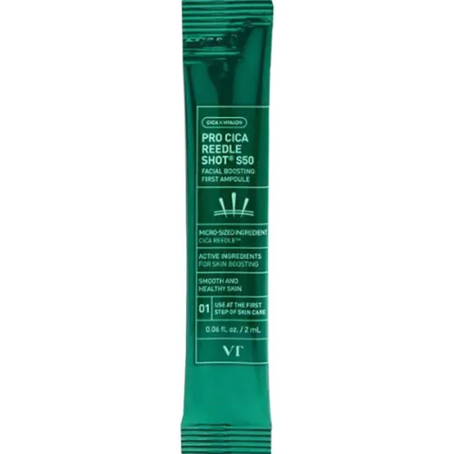 Сироватка для заспокоєння шкіри обличчя VT Cosmetics Pro Cica Reedle Shot S50 Facial Boosting First Ampoule з екстрактом