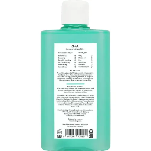Увлажняющий тонер для лица Q+A Niacinamide Balancing Toner, 150 мл. - вид 2