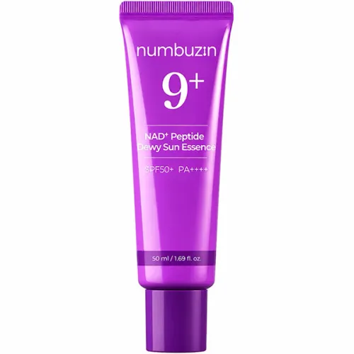 Антивікова сонцезахисна есенція для обличчя Numbuzin No.9 NAD+ Peptides Dewy Sun Essence SPF50 з пептидами, 50 мл.