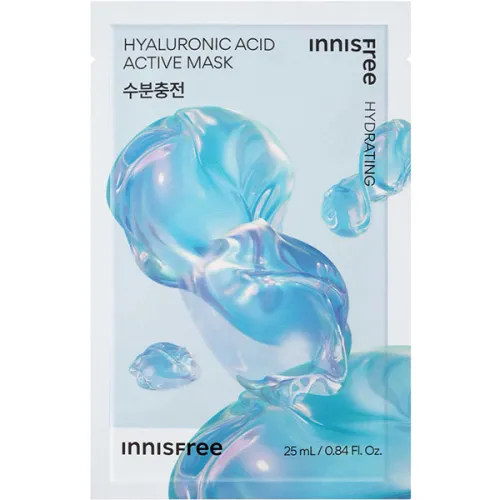 Зволожуюча тканинна маска для обличчя Innisfree Hyaluronic Acid Active Mask з гіалуроновою кислотою, 25 мл.