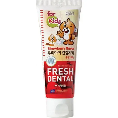Зубна паста для дітей Hanil Fresh Dental For Kids Strawberry Toothpaste зі смаком полуниці, 80 г.