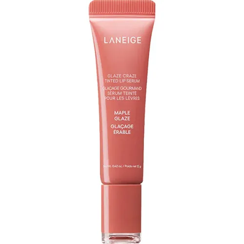 Тонирующая сыворотка для губ Laneige Glaze Craze Tinted Lip Serum Maple Glaze с полипептидами «кленовая глазурь», 12 г.