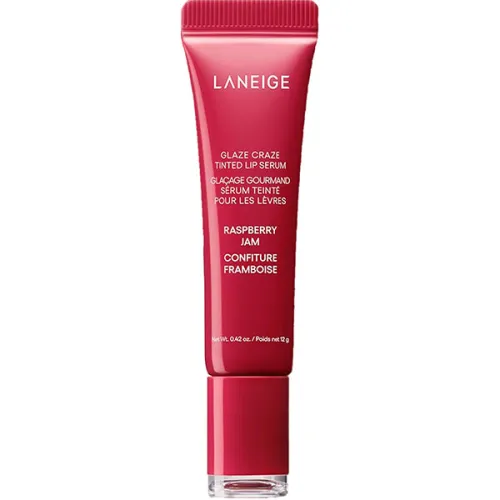 Тонирующая сыворотка для губ Laneige Glaze Craze Tinted Lip Serum Raspberry Jam с полипептидами «малиновый джем», 12 г.