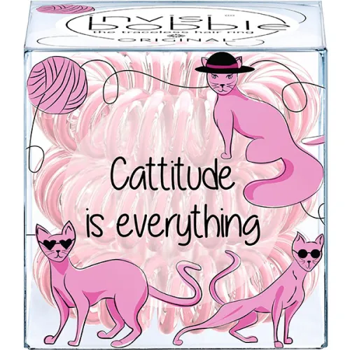 Резинка-браслет для волос «пудровая» Invisibobble Original Cattitude Is Everything!