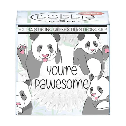 Резинка-браслет для волосся сильної фіксації «молочна» Invisibobble Power You’re Pawesome!