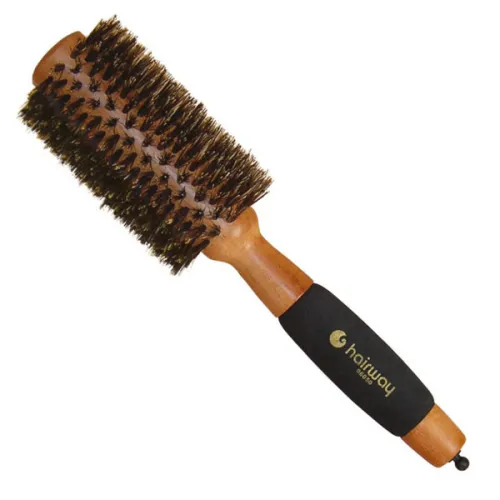 Брашинг для волосся суцільний Hairway Round Brush Gold Wood