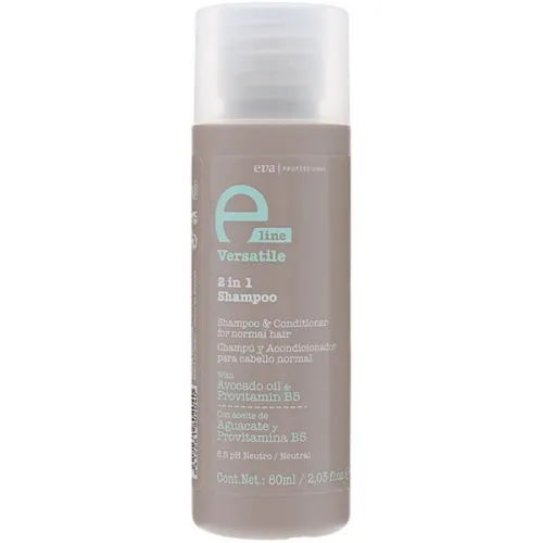 Шампунь та кондиціонер для нормального волосся 2в1 Eva Professional E-line 2in1 Shampoo & Conditioner, 60 мл.