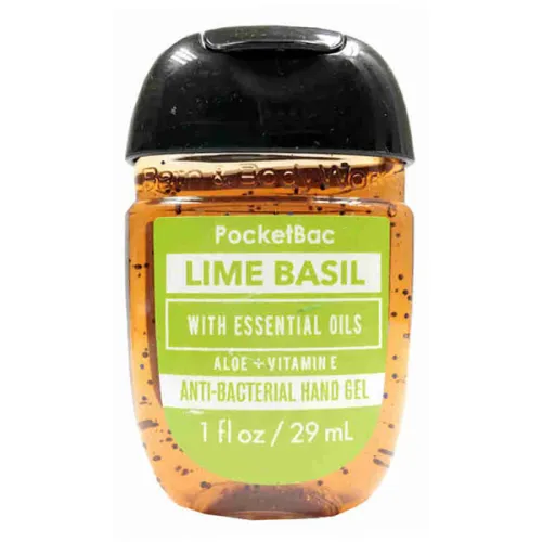 Антибактеріальний гель для рук «лайм» Bath and Body Works Lime Basil With Essential Oils, 29 мл.