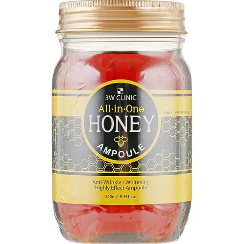Ампульная сыворотка для лица 3W Clinic All-in-One Honey Ampoule с экстрактами меда, прополиса и маточного молочка, 250 мл.