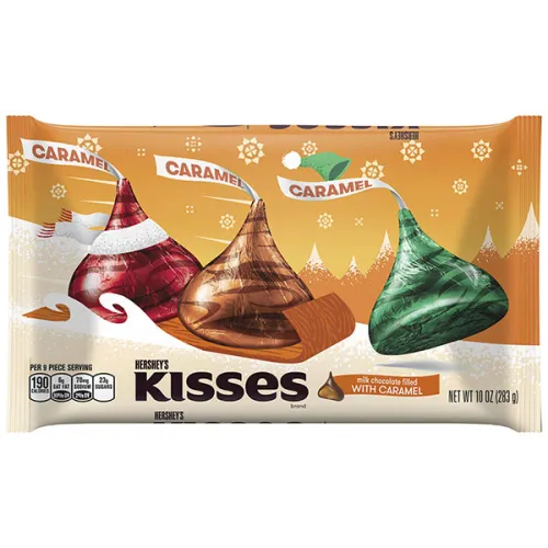 Конфеты из молочного шоколада c карамелью Hershey’s Kisses Holiday Milk Chocolate with Caramel, 283 г.