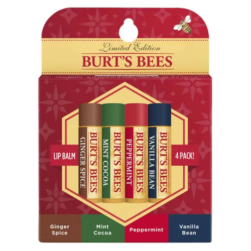 Набір бальзамів для губ Burt’s Bees Multi 4-Pack 100% Natural Moisturizing Lip Balm Holiday