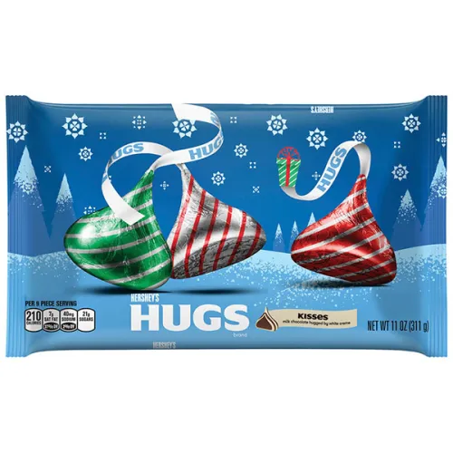 Конфеты из молочного шоколада c белым кремом Hershey’s Hugs Kisses Milk Chocolate with White Creme, 311 г.