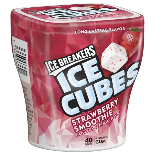 Жувальні гумки «полуниця» Ice Breakers Ice Cubes Sugar Free Strawberry Smoothie Gum