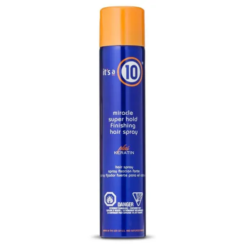 Спрей для волосся сильної фіксації It’s a 10 Miracle Super Hold Finishing Hair Spray Plus Keratin з кератином, 334 мл.