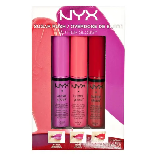 Набор глянцевых блесков для губ NYX Butter Gloss Set 4, 3 шт. х 8 мл.