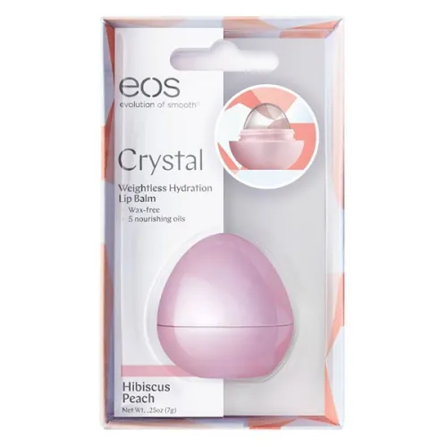 Органический бальзам для губ «гибискус и персик» EOS Crystal Weightless Hydrating Lip Balm Hibiscus Peach, 7 г.