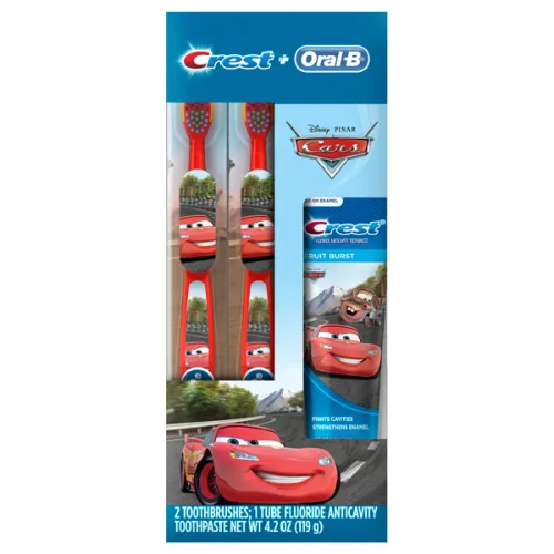 Набор для ухода за полостью рта для детей Crest and Oral-B Kids Pack Featuring Disney & Pixar Cars