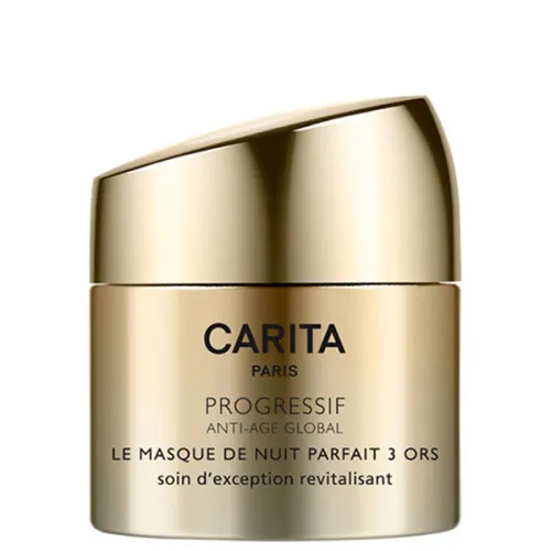 Нічна антивікова маска для обличчя «три золота» Carita Progressif Anti-Age Global Perfect Overnight Mask Trio of Gold, 50 мл.