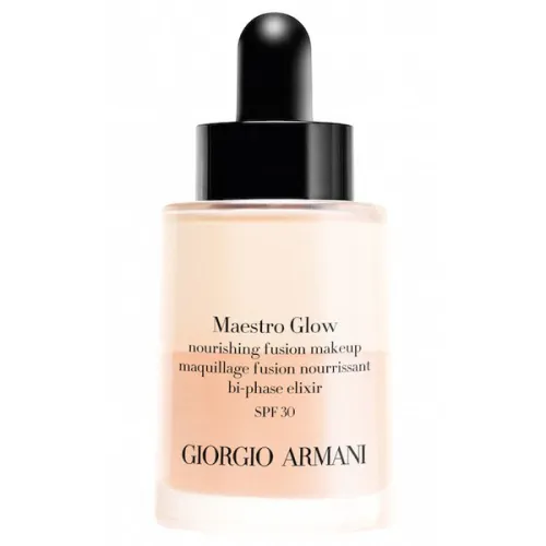 Тональный флюид для лица Giorgio Armani Maestro Glow Nourishing Fusion Makeup Bi-Phase Elixir SPF30, 30 мл.