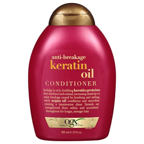 Кондиционер против ломкости волос OGX Anti-Breakage Keratin Oil Conditioner с кератиновым маслом, 385 мл.