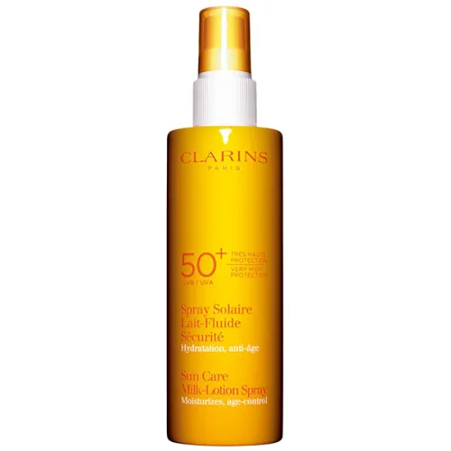 Солнцезащитное увлажняющее молочко-спрей для лица и тела Clarins Sun Care Milk-Lotion Spray SPF50, 150 мл.