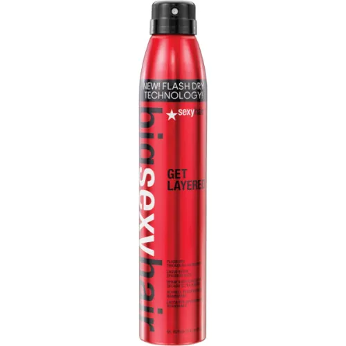 Сухий лак для сильної фіксації волосся Sexy Hair Big Get Layered Flash Dry Thickening Hair Spray, 275 мл.