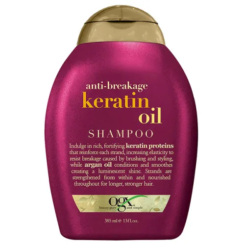 Шампунь проти ламкості волосся OGX Anti-Breakage Keratin Oil Shampoo з кератиновою олією, 385 мл.