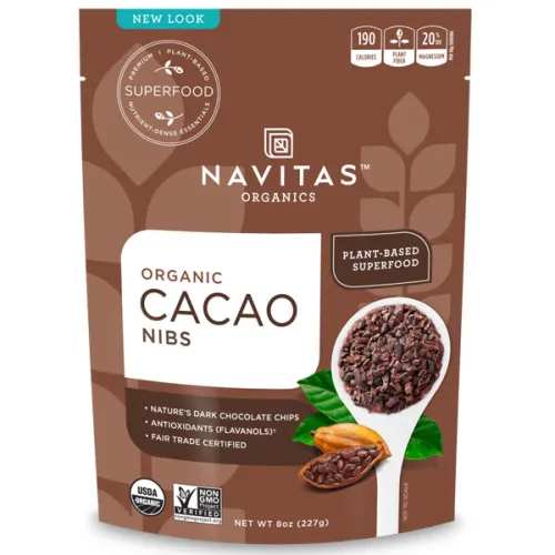 Какао-бобы кусочками Navitas Organics Cacao Nibs, 227 г.