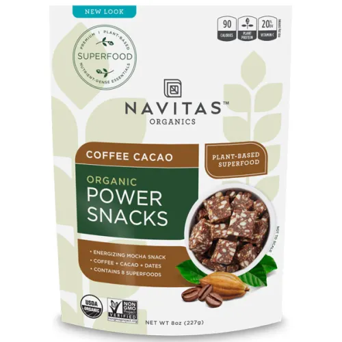 Органическая энергетическая закуска, кофе и какао Navitas Organics Power Snacks Coffee Cacao, 227 г.