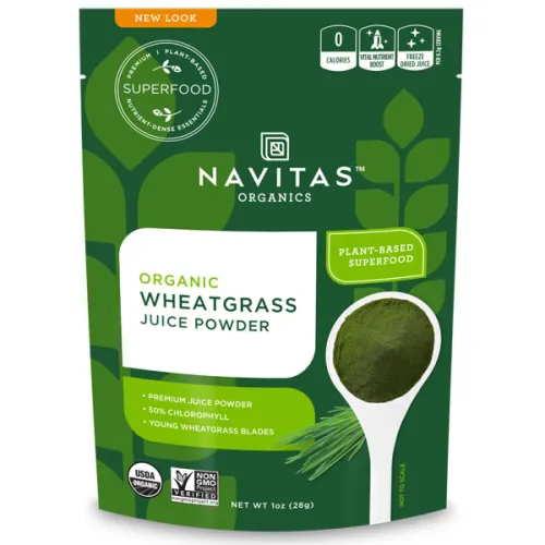 Органический лиофилизированный порошок сорной пшеницы Navitas Organics Wheatgrass Powder, 28 г.