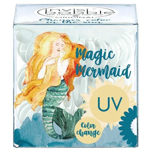 Резинка-браслет изменяющая цвет Invisibobble Magic Mermaid Ocean Tango с мятной на синюю
