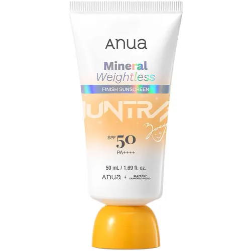 Мінеральний сонцезахисний крем для обличчя Anua Mineral Weightless Finish Sunscreen SPF50 PA++++ з невагомим фінішом, 50 мл.