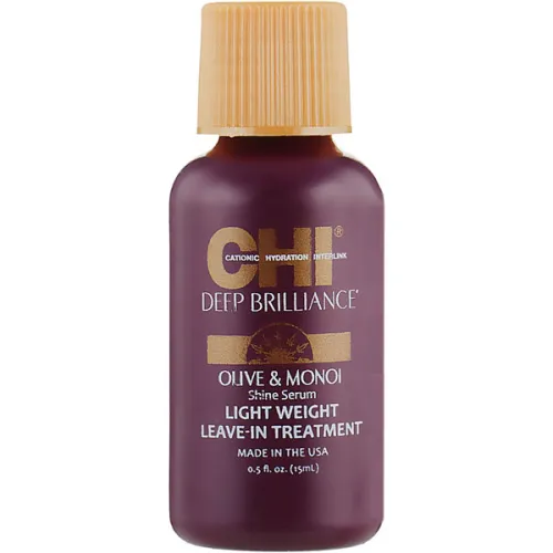 Незмивна сироватка для волосся CHI Deep Brilliance Olive & Monoi Light Weight Leave-In Treatment, 15 мл.