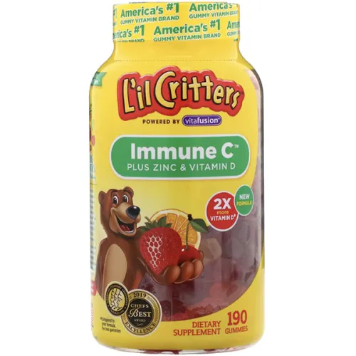 Витамин С, цинк и витамин D в жевательной форме для детей Vitafusion L’il Critters Kids Immune Vitamin C Plus Zinc & Vitamin