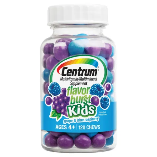 Мультивитаминный жевательный комплекс для детей от 4 лет Centrum Kids Flavor Burst Multivitamin Chews Grape & Blue Raspberry