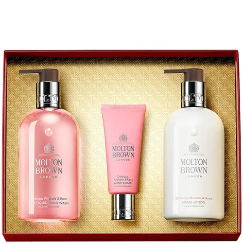 Набор для ухода за кожей рук Molton Brown Delicious Rhubarb & Rose Hand Gift Set, 2 шт. х 300 мл. 1 шт. х 40 мл.