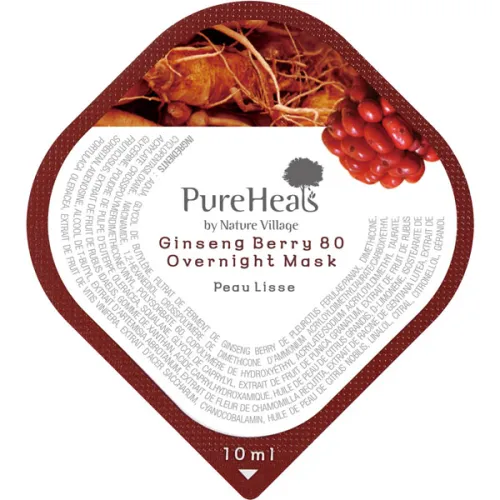 Енергізуюча нічна маска для обличчя PureHeal’s Ginseng Berry 80 Overnight Mask Capsule з екстрактом ягід женьшеню, 100 мл.