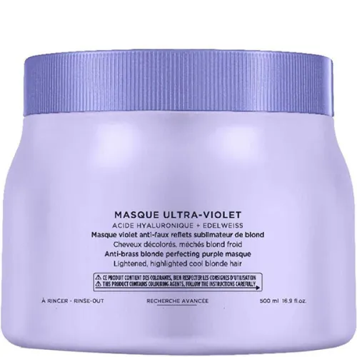 Живильна фіолетова маска нейтралізуюча жовтизну Kerastase Blond Absolu Masque Ultra-Violet, 500 мл.