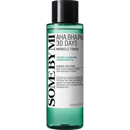 Кислотний тонер для проблемної шкіри обличчя Some By Mi AHA/BHA/PHA 30 Days Miracle Toner з трьома видами кислот, 150 мл.