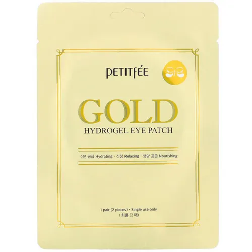 Гідрогелеві патчі для очей Petitfee Gold Hydrogel Eye Patch +5 Golden Complex з золотим комплексом