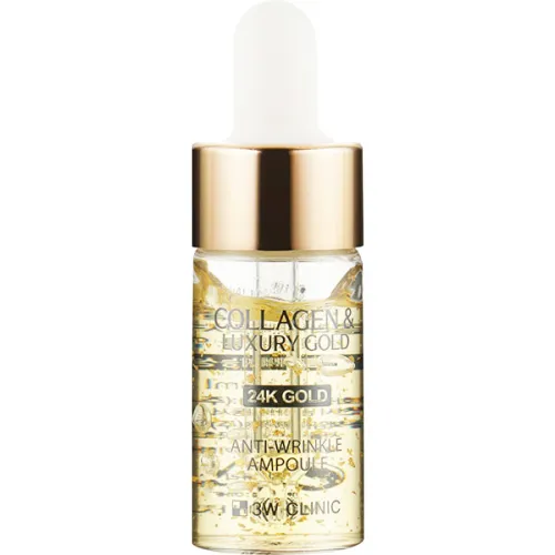 Сироватка для обличчя 3W Clinic Collagen & Luxury Gold Anti Wrinkle Ampoule із золотом та колагеном, 13 мл.