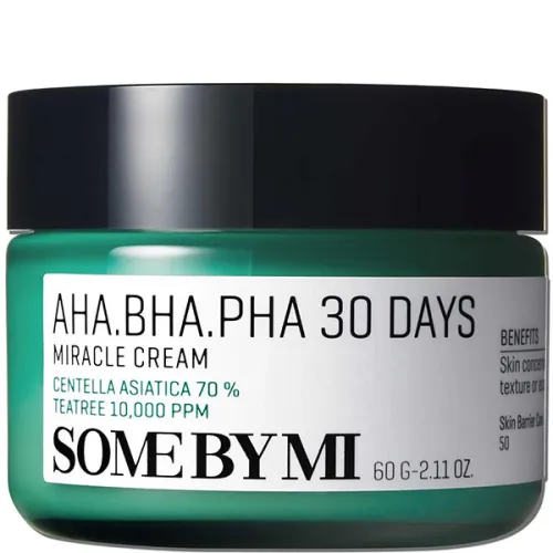 Відновлюючий крем для проблемної шкіри обличчя Some By Mi AHA/BHA/PHA 30 Days Miracle Cream з трьома видами кислот, 60 г.