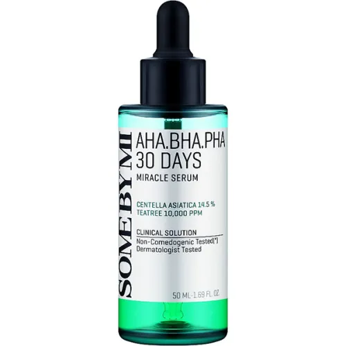 Кислотна сироватка для проблемної шкіри обличчя Some By Mi AHA/BHA/PHA 30 Days Miracle Serum з трьома видами кислот, 50 мл.