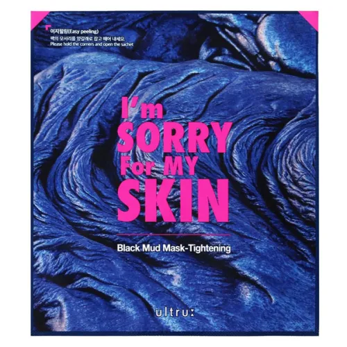 Тканевая маска для лица I’m Sorry For My Skin Mud Mask Black на основе черной глины сужающая поры