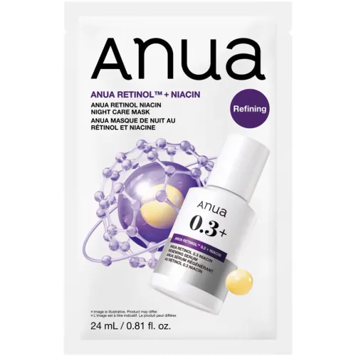 Ночная тканевая маска для лица Anua Retinol Niacin Night Care Mask с ретинолом и ниацинамидом, 24 мл.